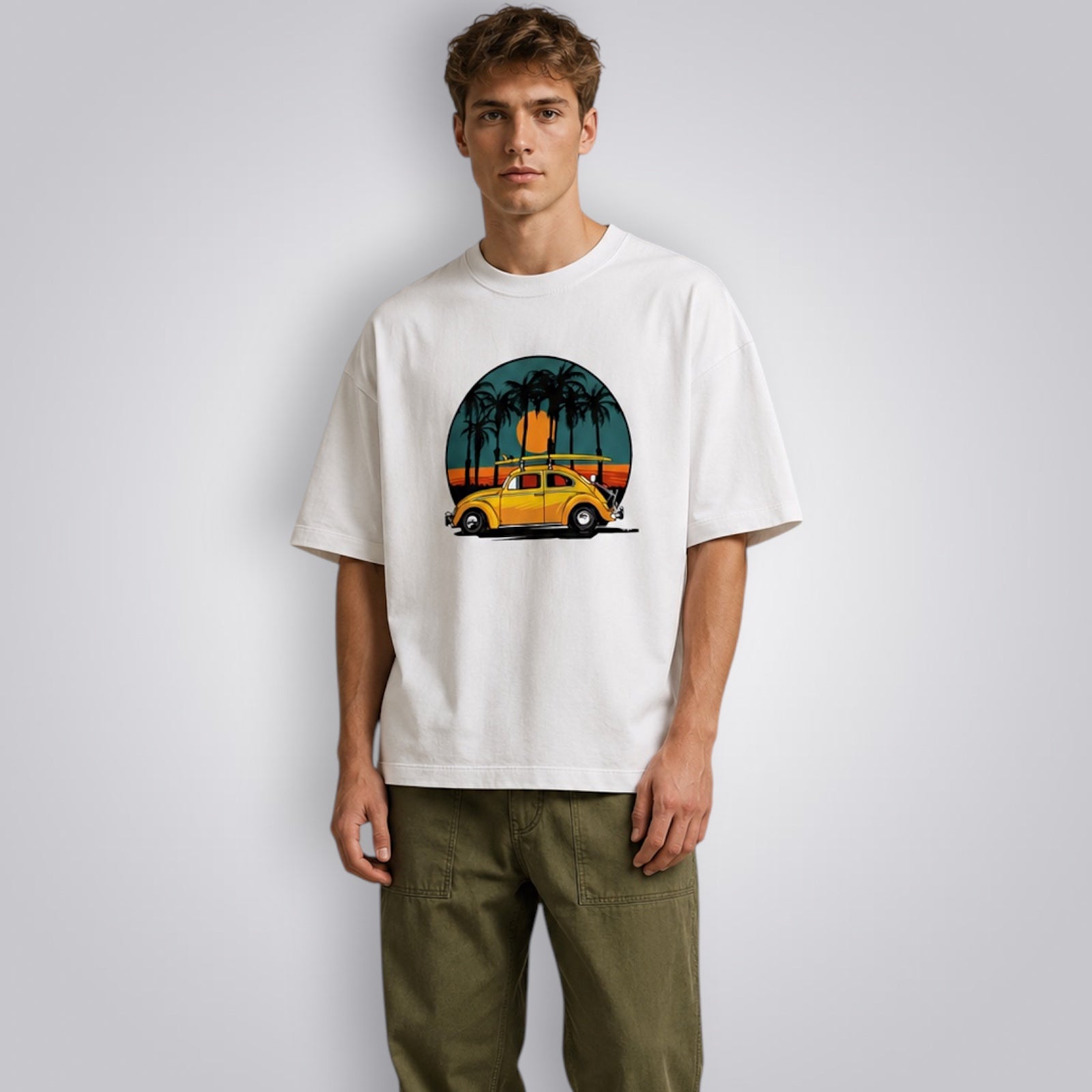 Yellow Beetle Unisex Premium French Terry Oversized Tee