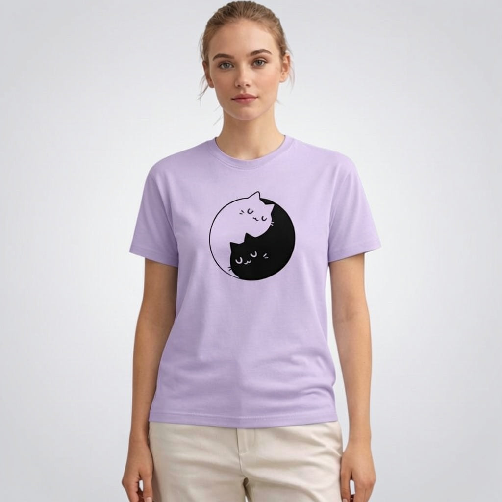Yin & Yang Cats Women's Boyfriend Fit T-Shirt