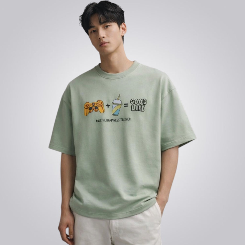 #AllHappinessTogether Men's Premium French Terry Oversized Tee