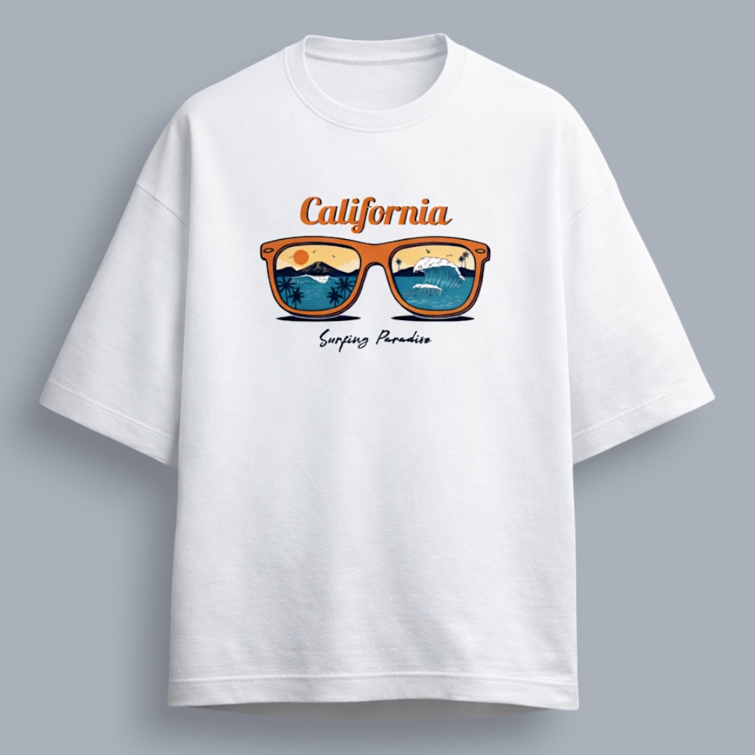California Surfing Paradise Unisex Premium French Terry Oversized Tee