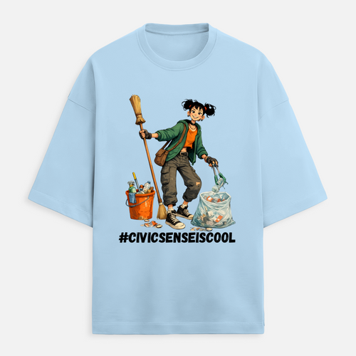 #CivicSenseIsCool Women's Terry Oversized Tee