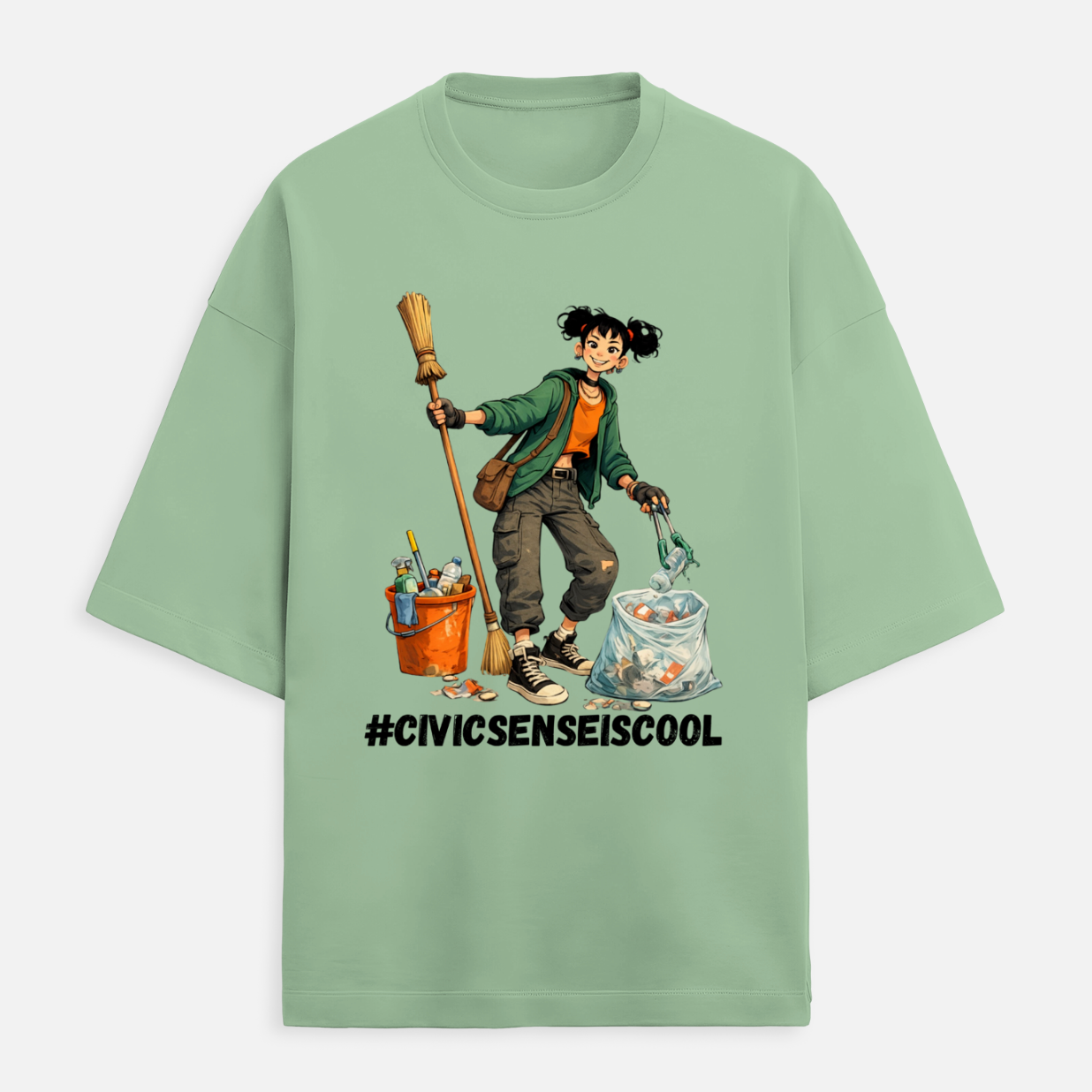 #CivicSenseIsCool Women's Terry Oversized Tee