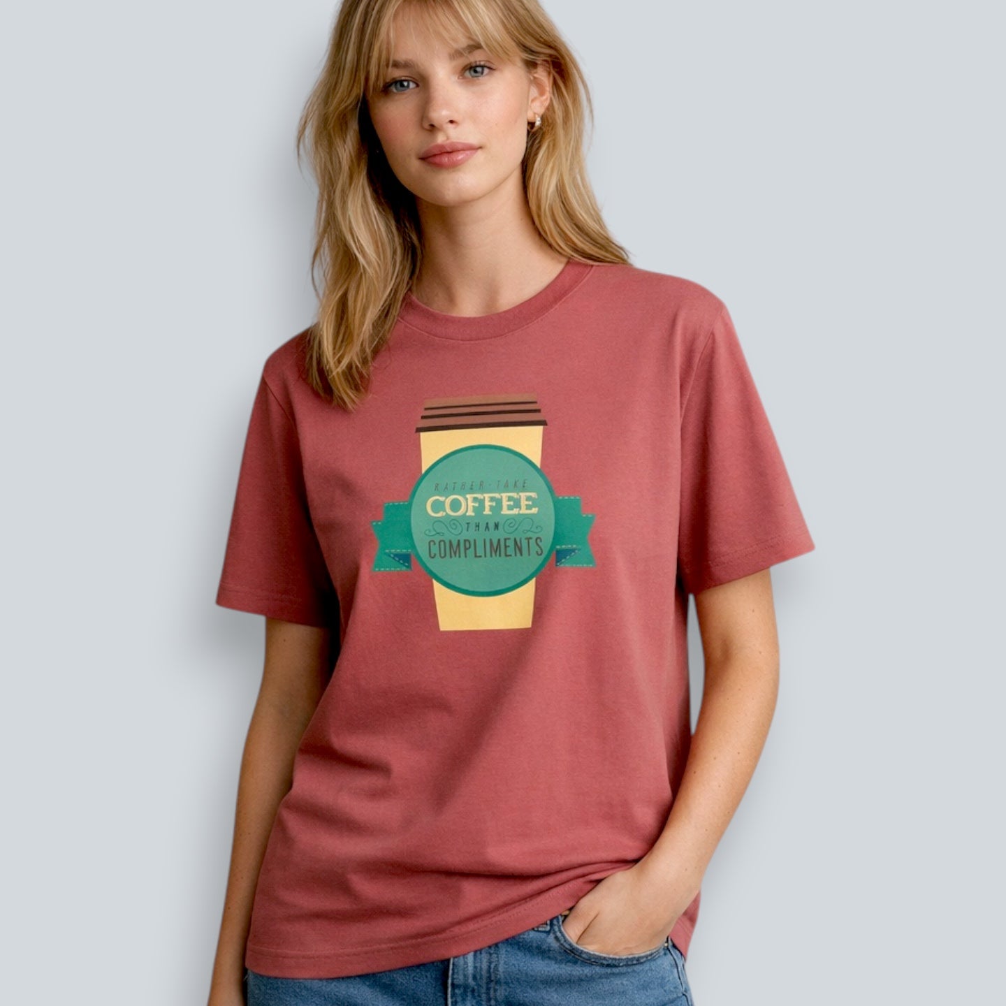 Rather Take Coffee Than Compliments Unisex Loose Fit Classic T-Shirt