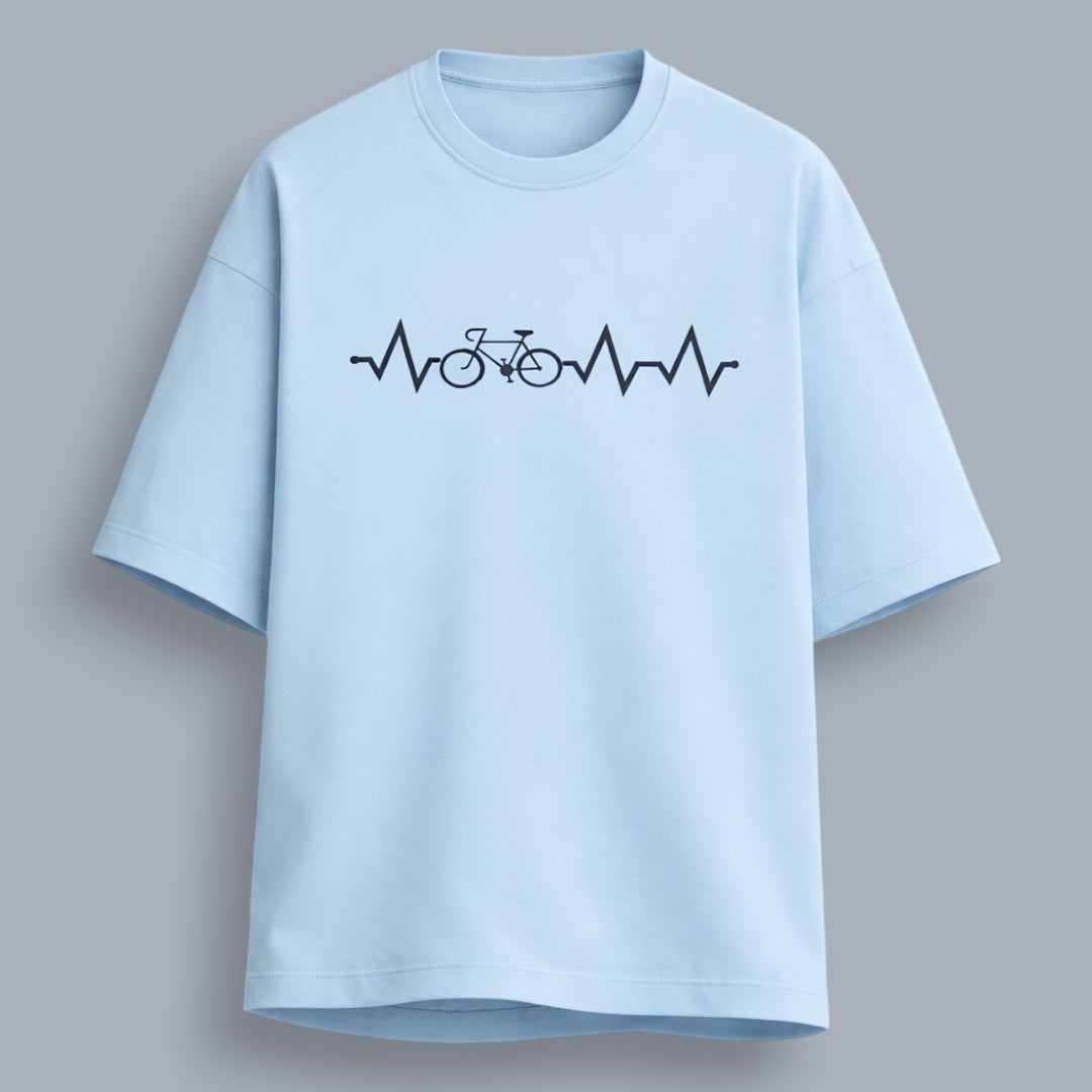 Cycle Heartbeat Unisex Premium French Terry Oversized Tee