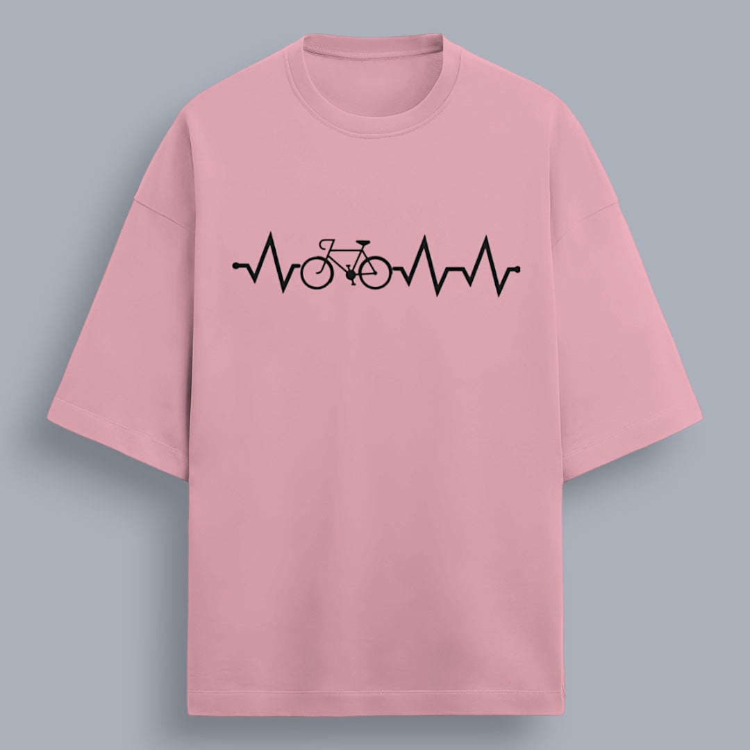 Cycle Heartbeat Unisex Premium French Terry Oversized Tee