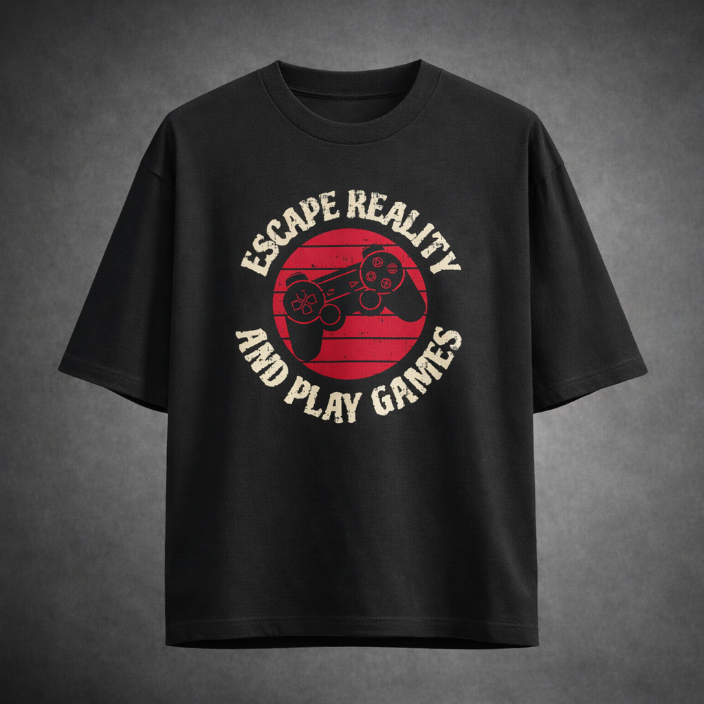 Escape Reality And Play Games Men's Loose Fit Standard T-Shirt