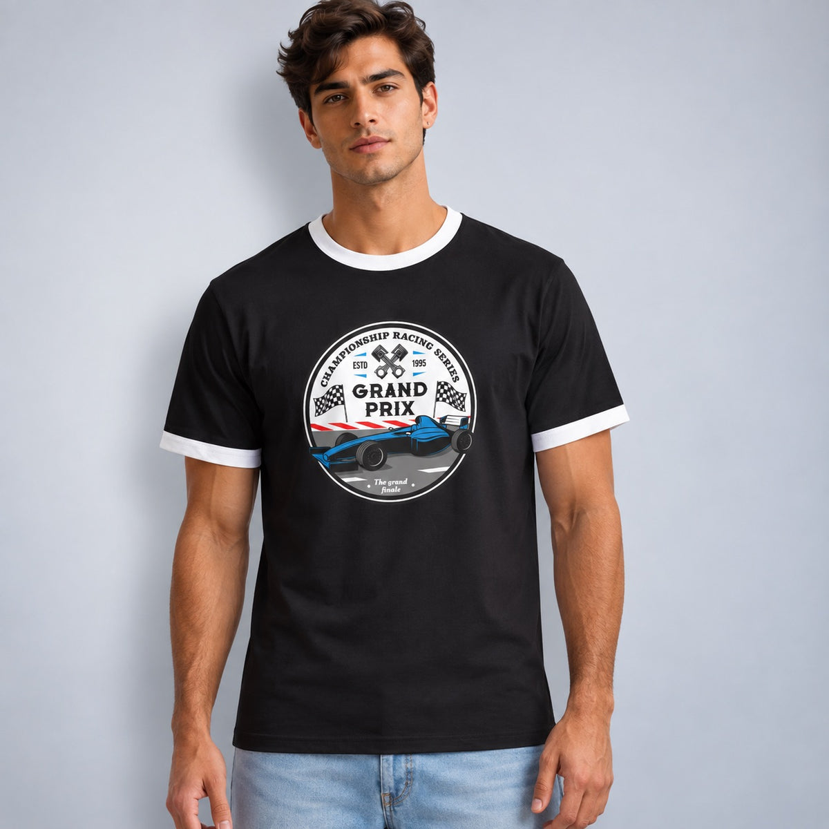 Grand Prix 1995 Championship Men's Regular Fit Ringer T-Shirt