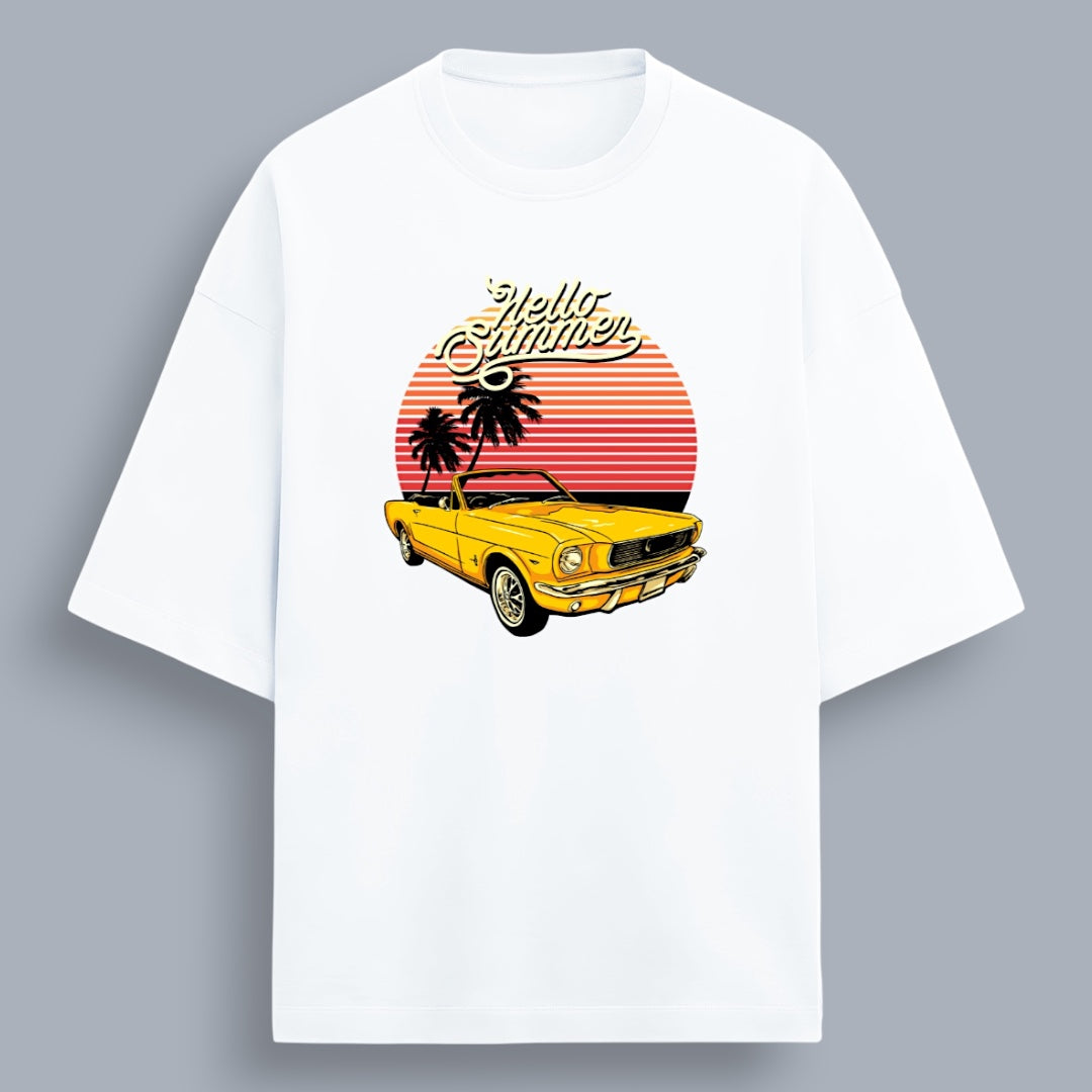 Hello Summer Unisex Premium French Terry Oversized Tee