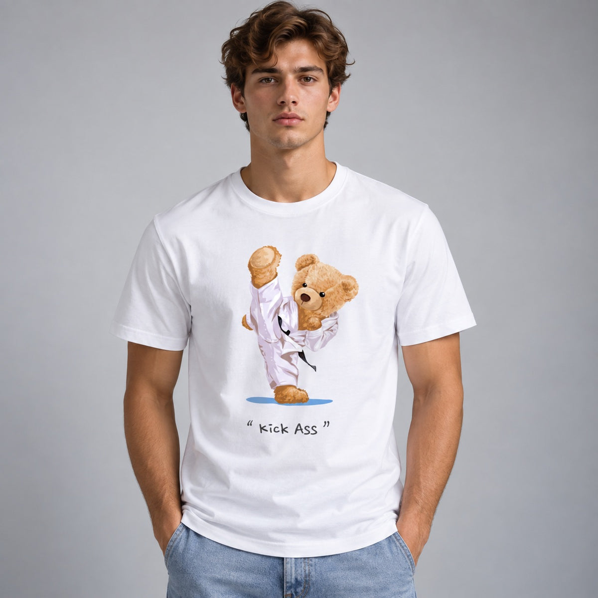 Kick Ass Bear Men's Regular Fit T-Shirt