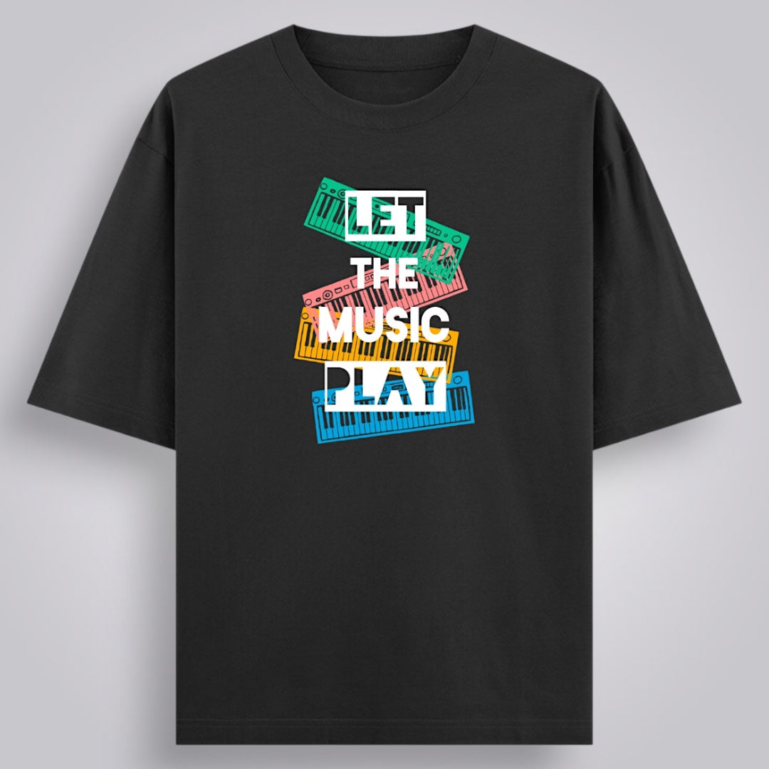 Let The Music Play Unisex Oversized Classic T-Shirt