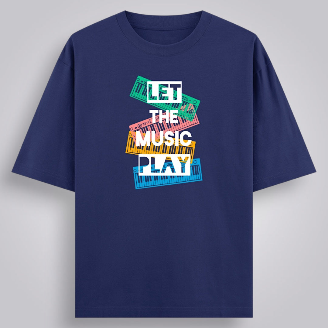 Let The Music Play Unisex Oversized Classic T-Shirt
