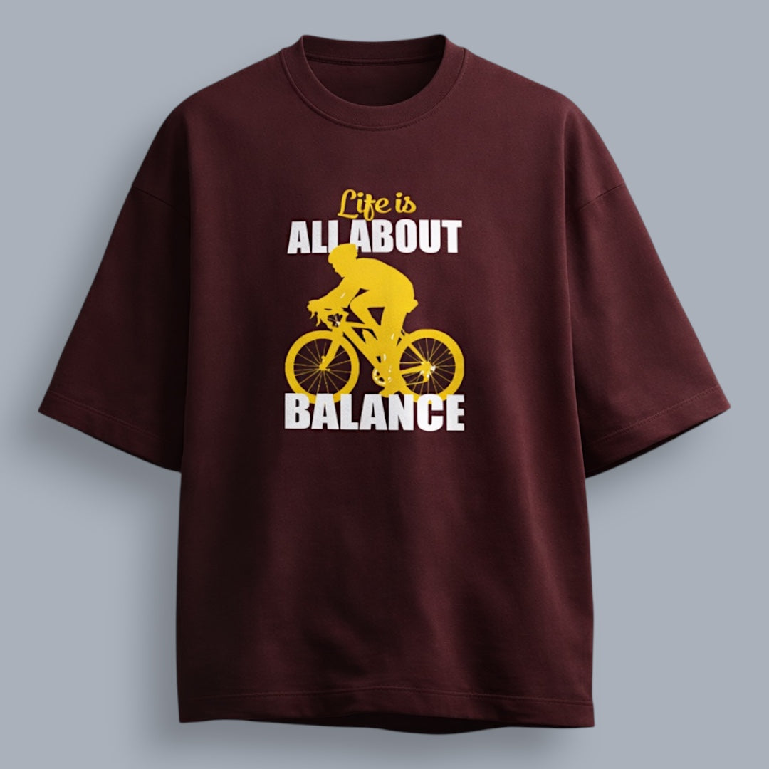 Life Is All About Balance Unisex Premium French Terry Oversized Tee