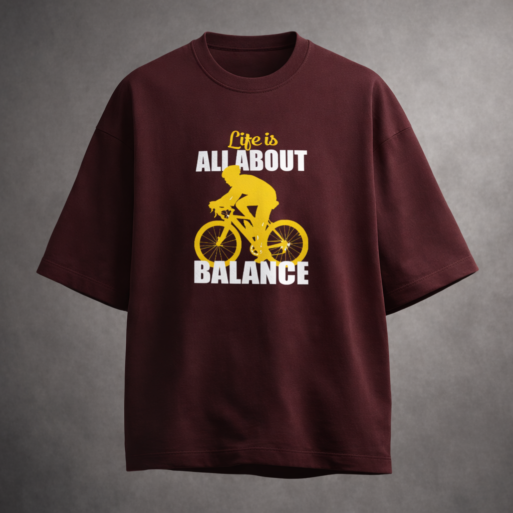 Life Is All About Balance Unisex Terry Oversized Tee