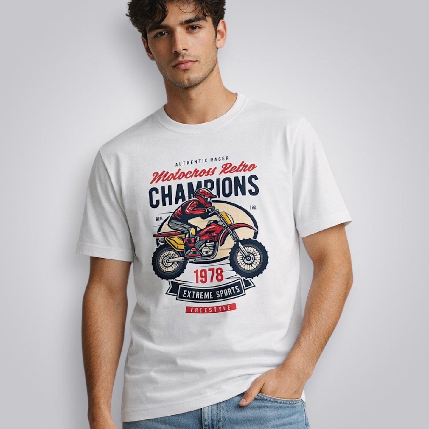 Motocross Retro Champions Men's Regular Fit T-Shirt
