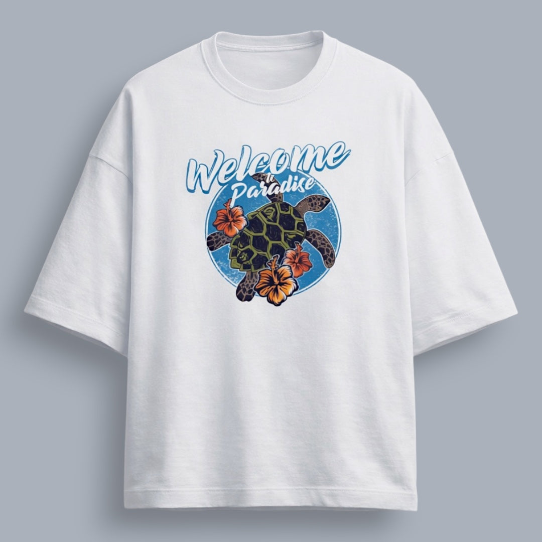 Welcome To Paradise Unisex Premium French Terry Oversized Tee
