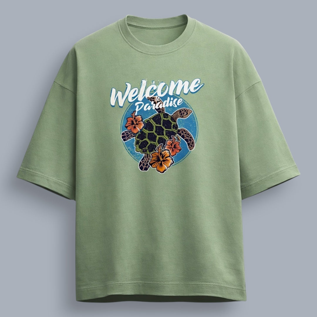 Welcome To Paradise Unisex Premium French Terry Oversized Tee