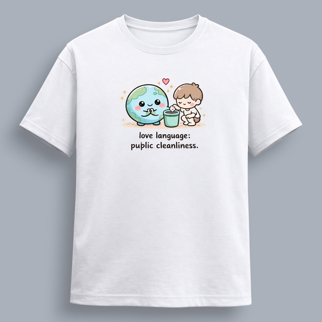 Love Language: Public Cleanliness Women's Boyfriend Fit T-Shirt