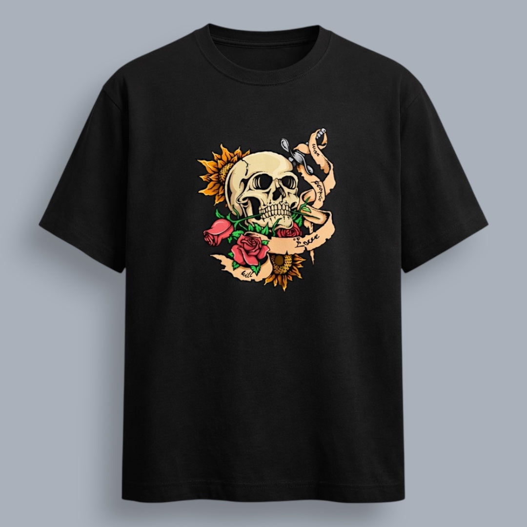 Skull & Roses Women's Boyfriend Fit T-Shirt
