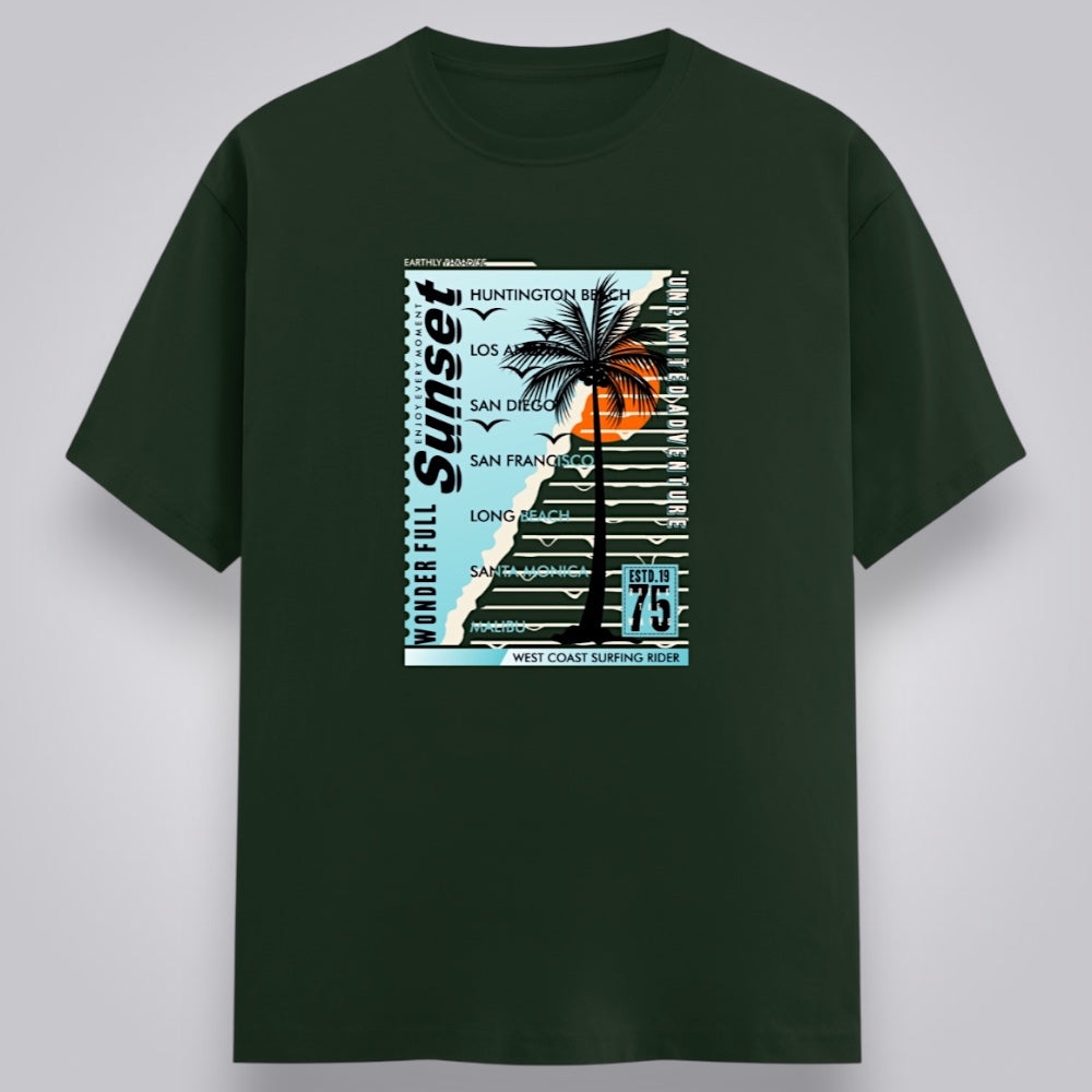 Sunset At Huntington Beach Men's Regular Fit T-Shirt