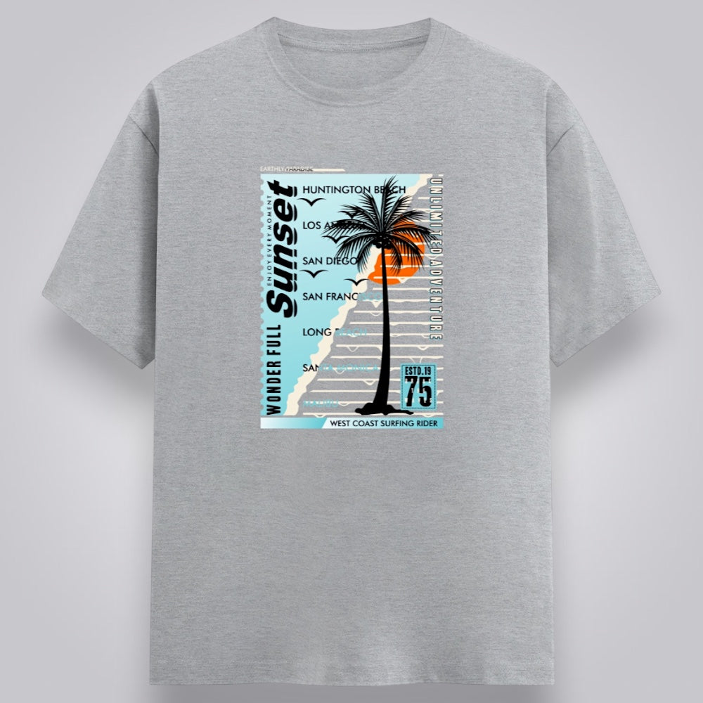 Sunset At Huntington Beach Men's Regular Fit T-Shirt