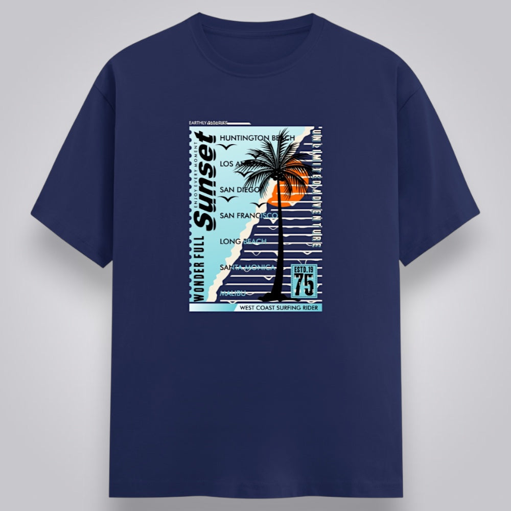 Sunset At Huntington Beach Men's Regular Fit T-Shirt