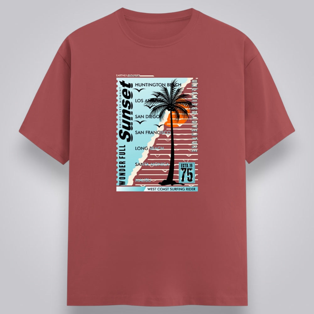 Sunset At Huntington Beach Men's Regular Fit T-Shirt