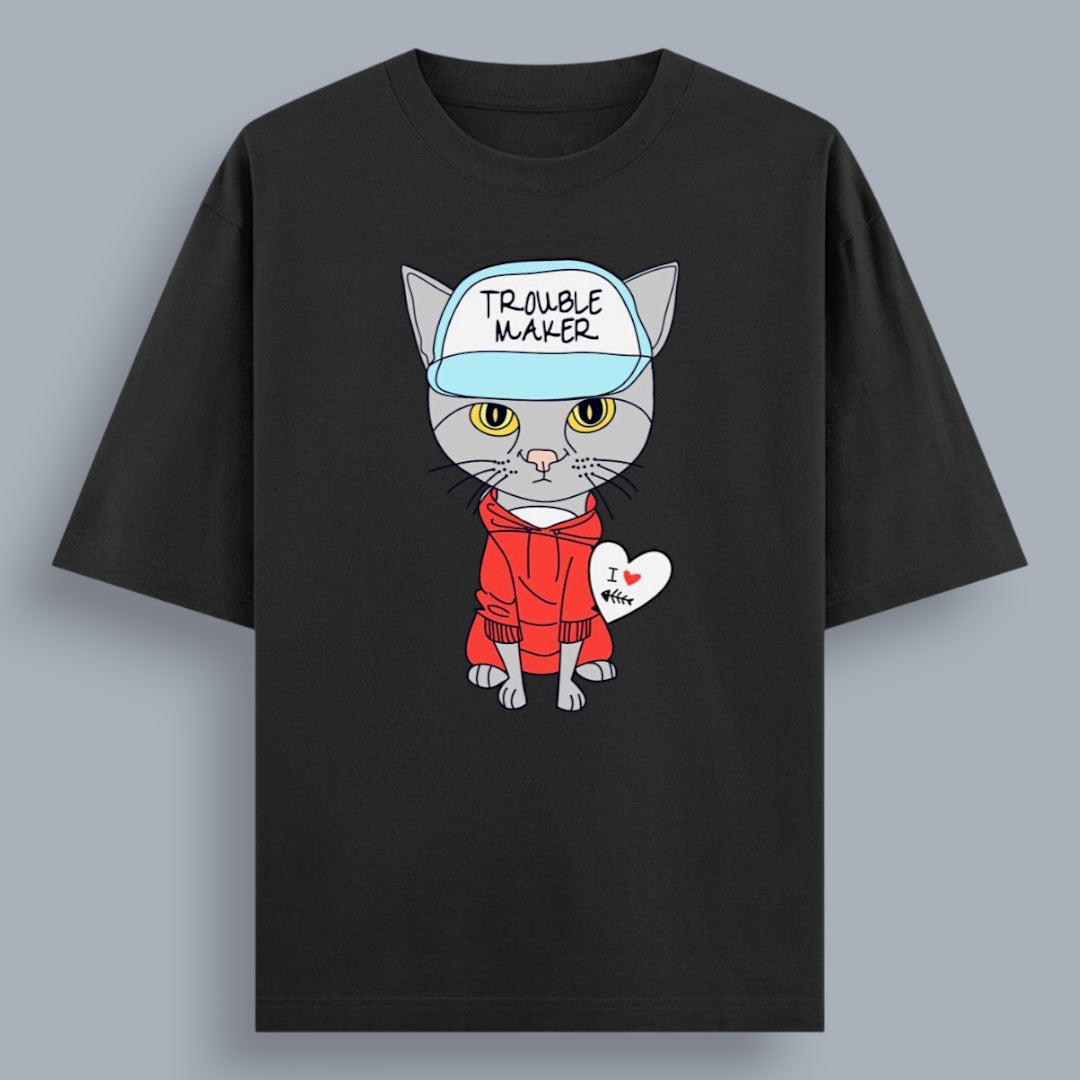 Troublemaker Cat Unisex Loose Fit Classic T-Shirt