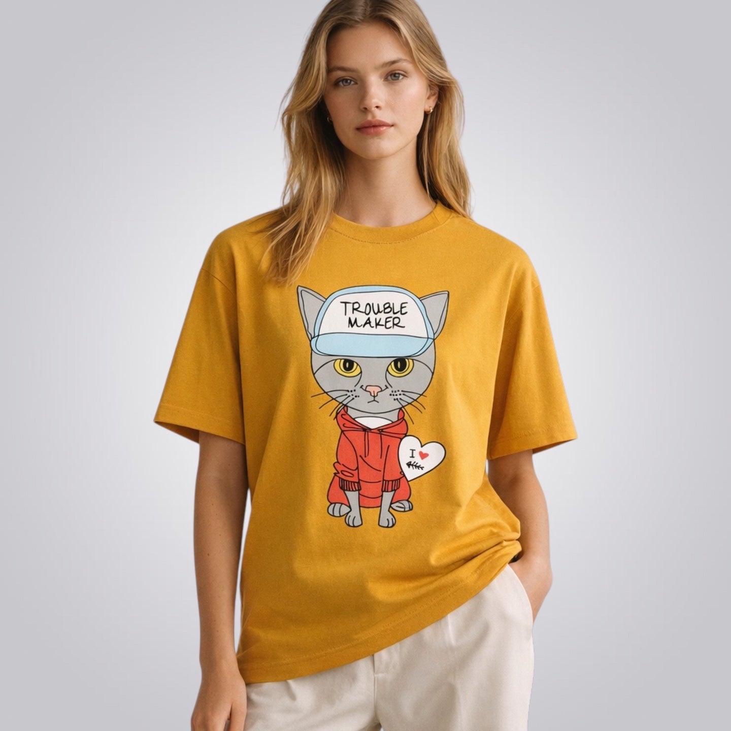Troublemaker Cat Unisex Loose Fit Classic T-Shirt