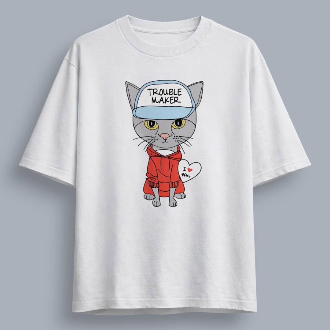 Troublemaker Cat Unisex Loose Fit Classic T-Shirt