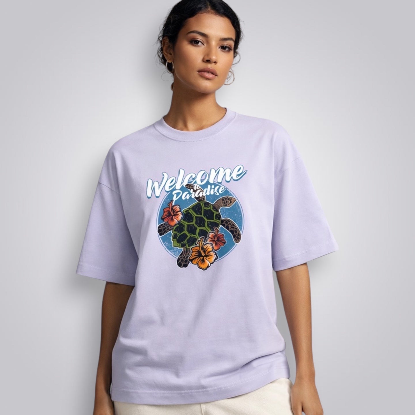 Welcome To Paradise Unisex Premium French Terry Oversized Tee