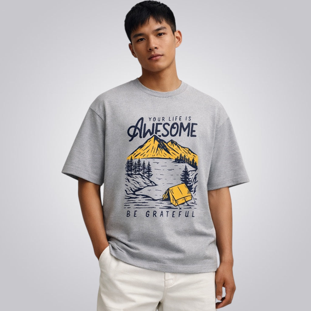 Your Life Is Awesome Be Grateful Unisex Loose Fit Standard T-Shirt